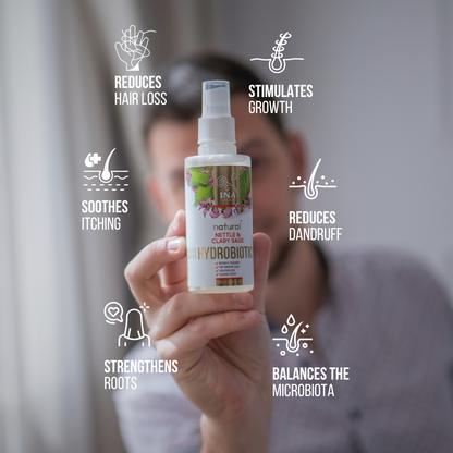 Hydrobiotic - Nettle & Clary Sage - intensive care for Hair loss, Dandruff, and Sensitive scalp