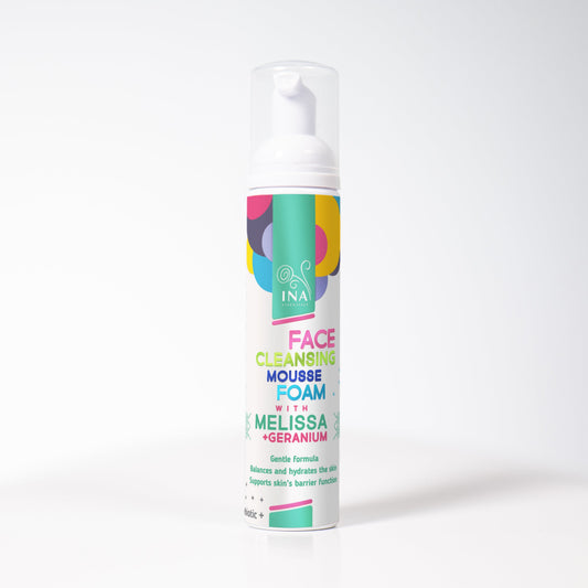 Natural Cleansing Foam for Face with Lemon Balm and Geranium - for every skin type