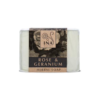 + Gift Natural Herbal Soap with Rose Damascena Oil and Geranium - nourishing action