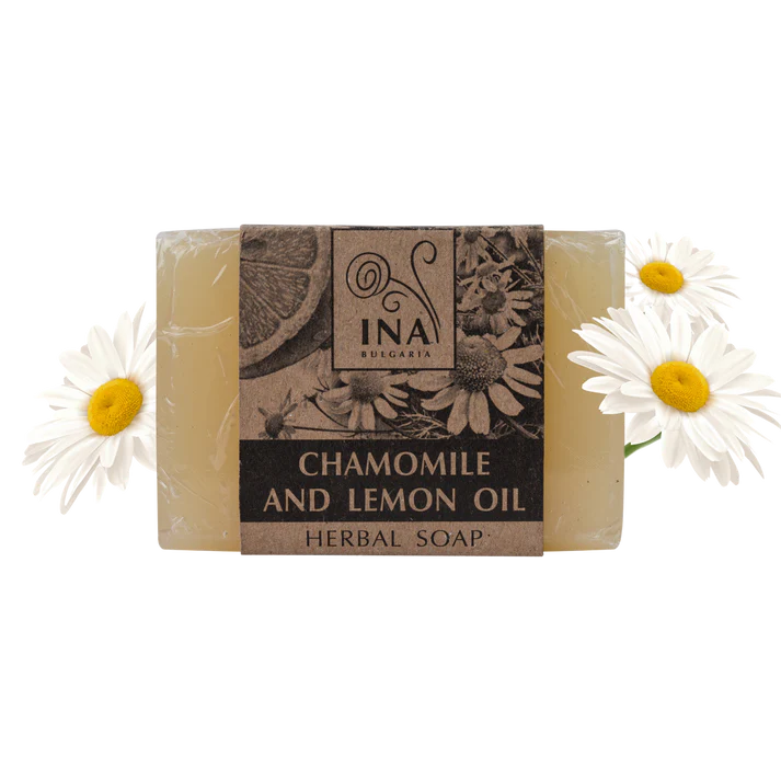 Natural Herbal Soap with Chamomile and Lemon Oil - calming effect