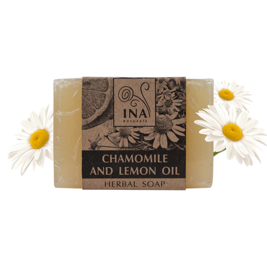 Natural Herbal Soap with Chamomile and Lemon Oil - calming effect