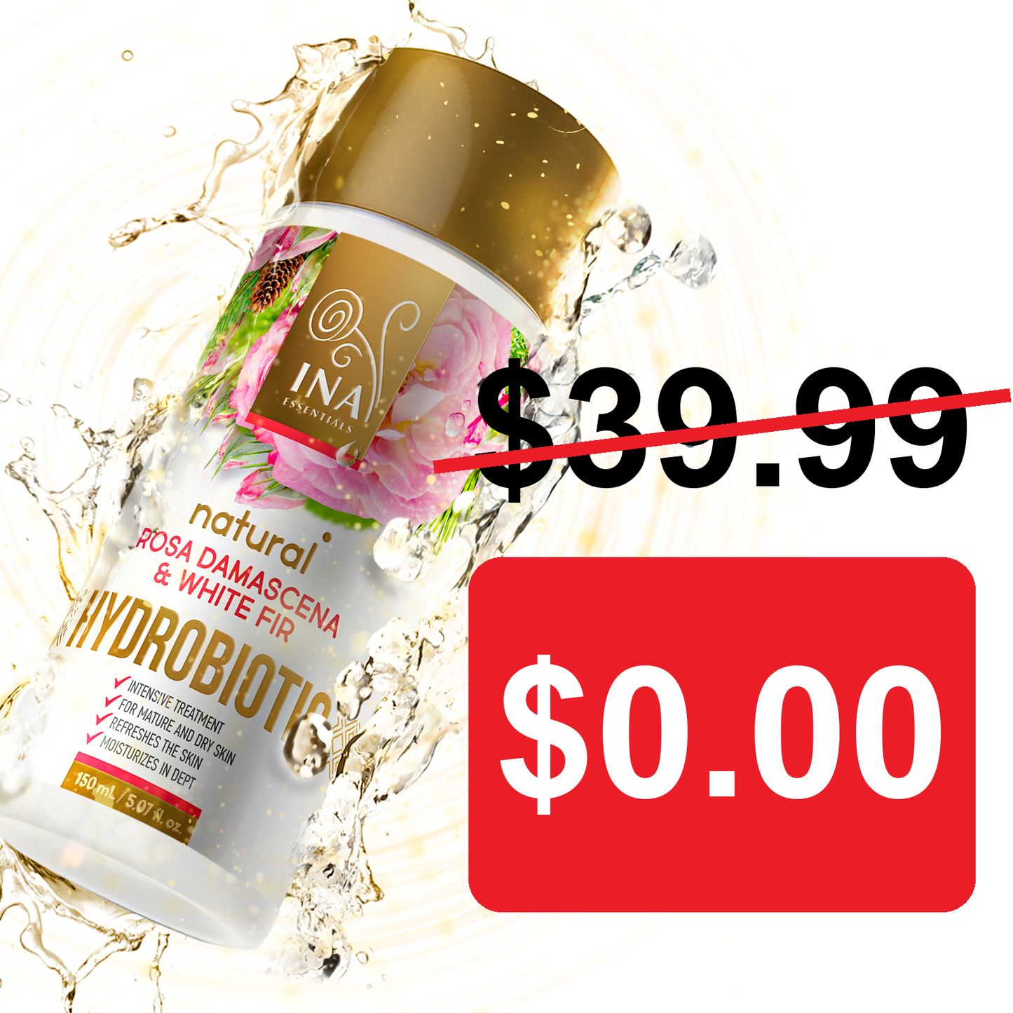 + Gift Hydrobiotic - Rose, White Fir & Lemon peel - intensive Anti-Age care