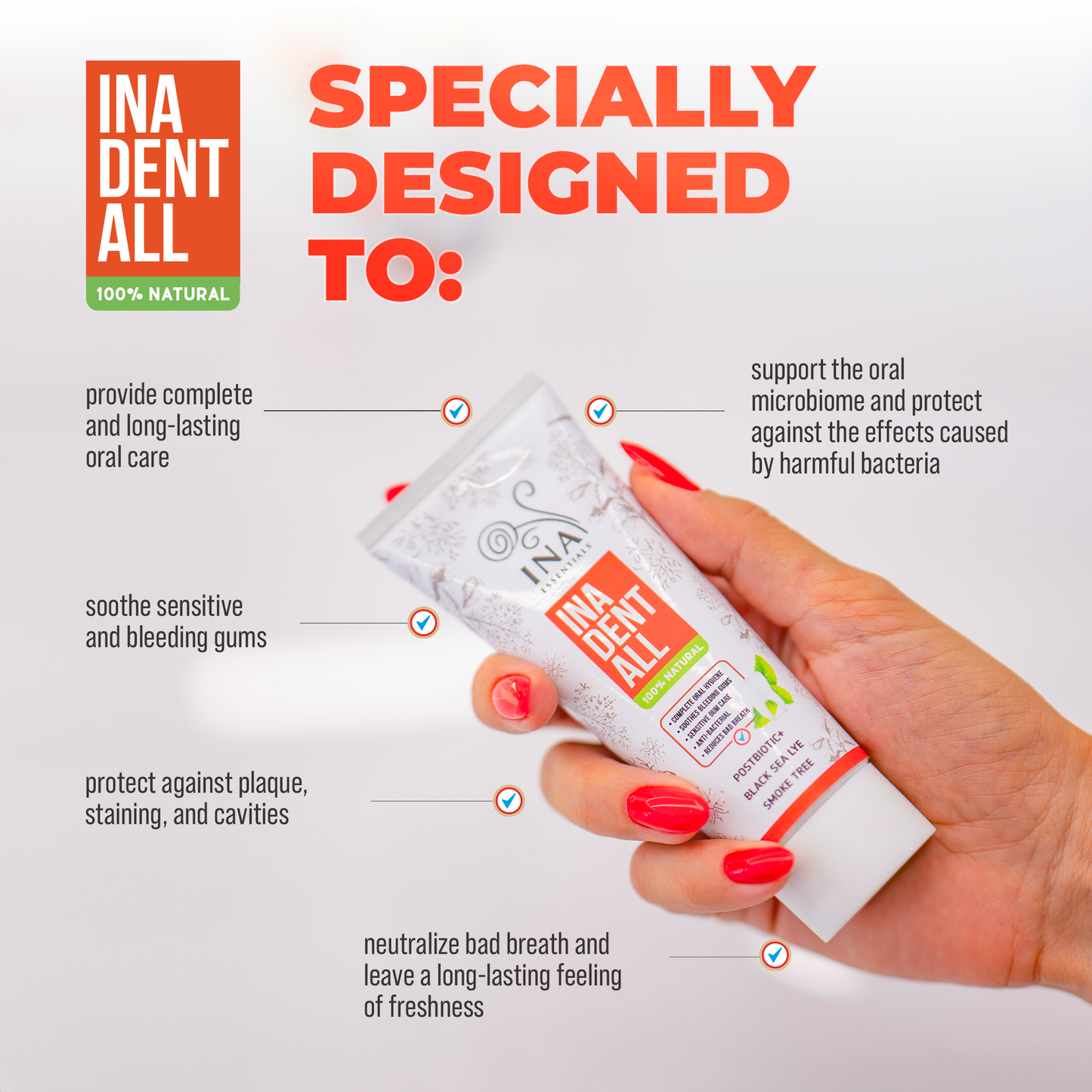 Buy 3 Ina Dent-All Toothpastes, Get 1 Smoke Tree Mouthwash for Free